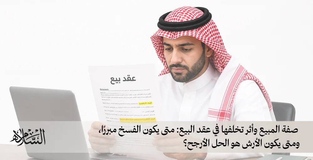 صفة المبيع وأثر تخلفها في عقد البيع متى يكون الفسخ مبررًا، ومتى يكون الأرش هو الحل الأرجح؟